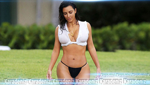 Kim Kardashian'ın plaj stili!