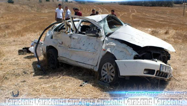 Yozgat'ta otomobil takla attı: 1 ölü, 7 yaralı