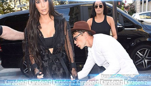 Kardashian'ın kalçasını öpmeye çalıştı!