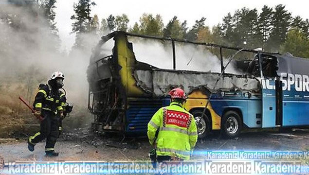 İsveç Milli takım otobüsü yandı