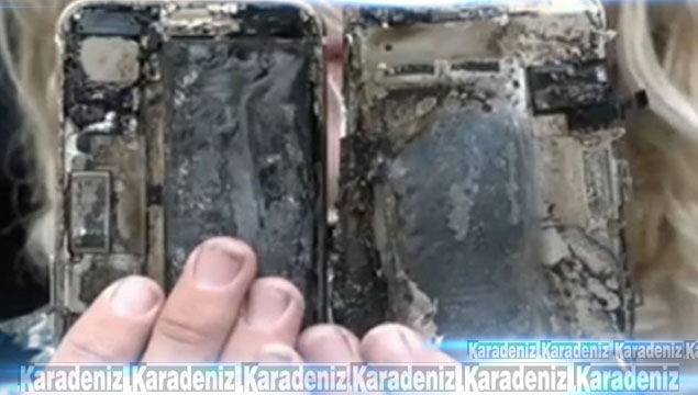 Alev alan iPhone 7 arabayı yaktı!