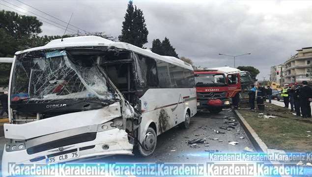 Kamyon otobüse çarptı: 28 yaralı !