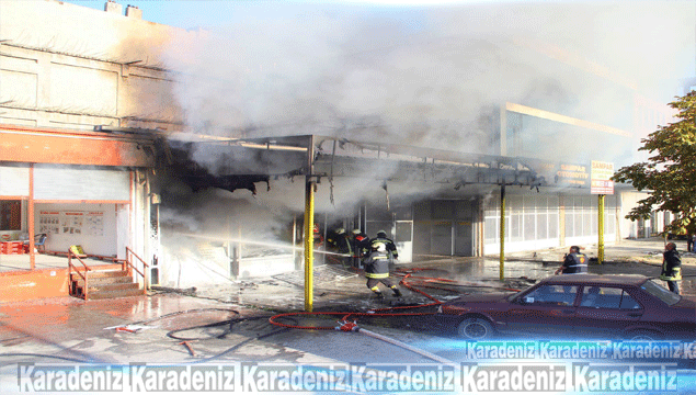 Samsun’da iş yeri yangını 