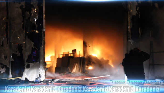 Samsun'da fabrika yangını