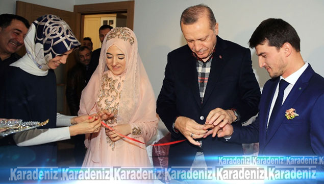 Yüzükleri Erdoğan taktı