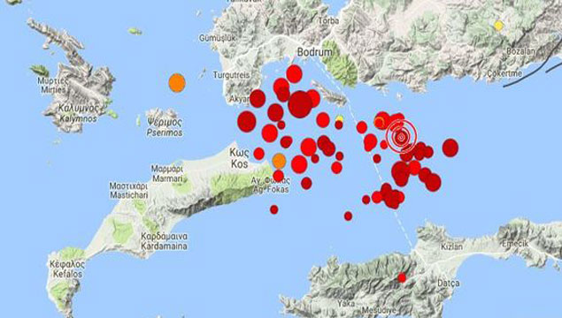 Ege'de 6,3 büyüklüğünde deprem