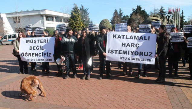 KTÜ'de harç protestosu!