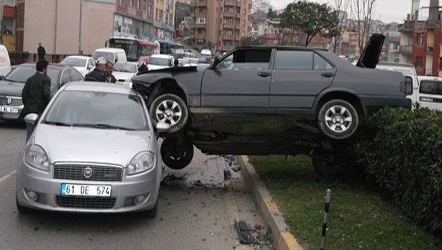 Trabzon’da ilginç kaza