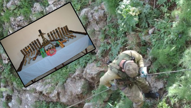 Mağarada PKK'ya ait mühimmat