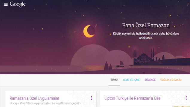 Google'dan 'Ramazan' sayfası