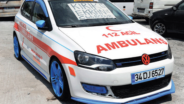 Modifiye ambulans polisi alarma geçirdi