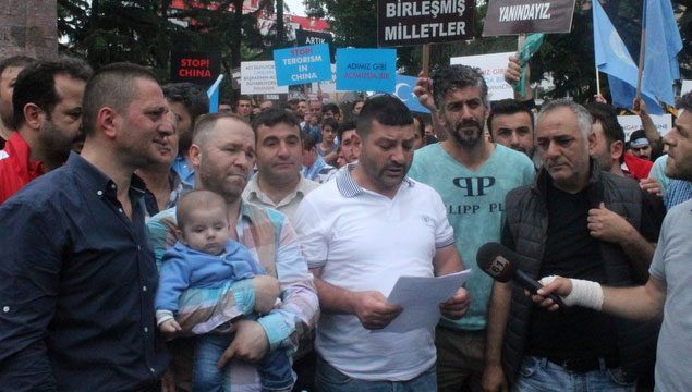 Çin zulmüne Trabzon'da protesto