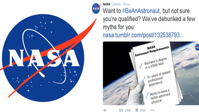 NASA sosyal medyadan astronot arıyor