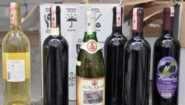 Nevşehir'de bin şişe kaçak içki imha edildi