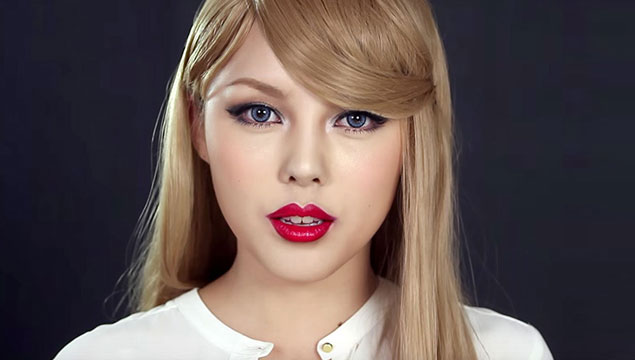 Makyajla Taylor Swift'e dönüşen Koreli